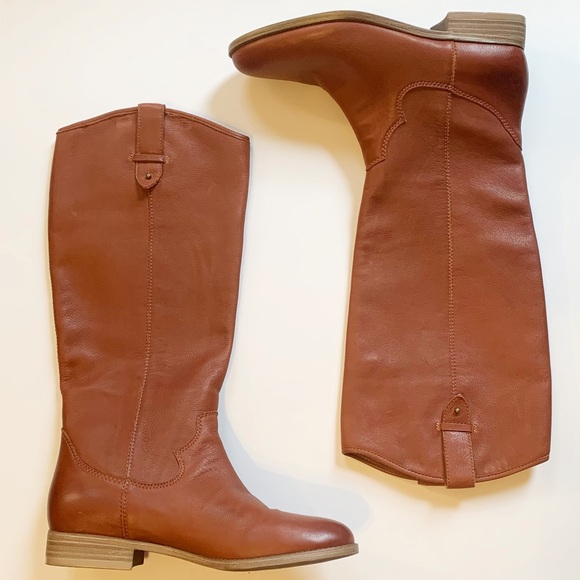 FRYE & CO Tania Leather Western Equestrian Tall Riding Boots Size 8 - Picture 1 of 7